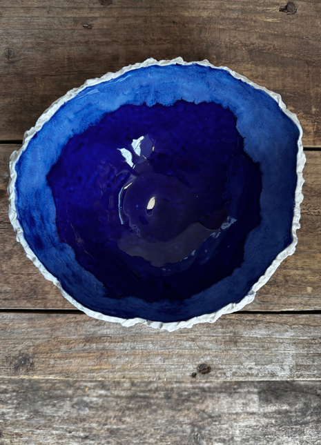 Jackie Hunter Large Bowl Porcelain Blue