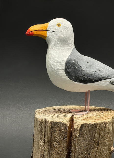 Seth Draper Seagull on Round Driftwood Block