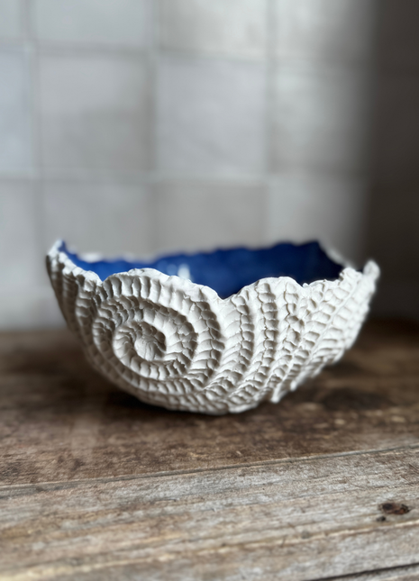 Jackie Hunter Large Bowl Porcelain Blue