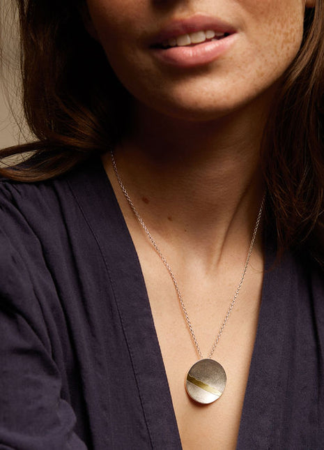 Rhona Petrie Silver & Gold Medium Statement Pendant