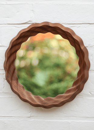 OINK, Kruller Porthole Mirror, Walnut