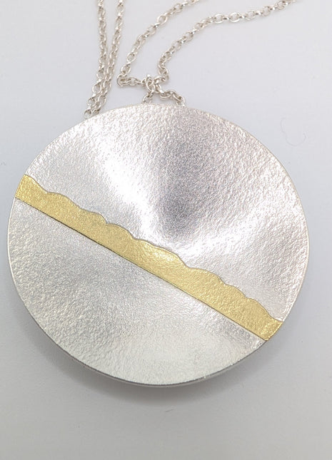 Rhona Petrie Silver & Gold Medium Statement Pendant