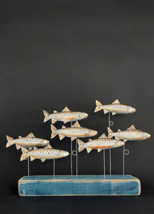 Seth Draper Seven Brown Trout on Painted Block