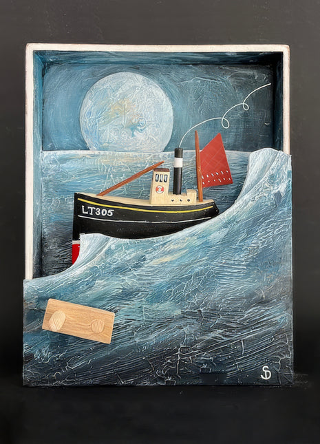 Seth Draper Steam Drifter Sailing in the Light of the Harvest Moon Automaton