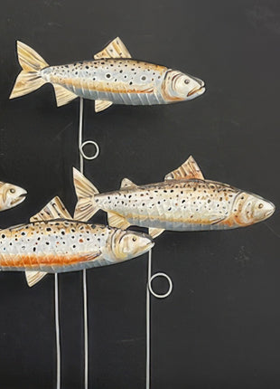 Seth Draper Seven Brown Trout on Painted Block