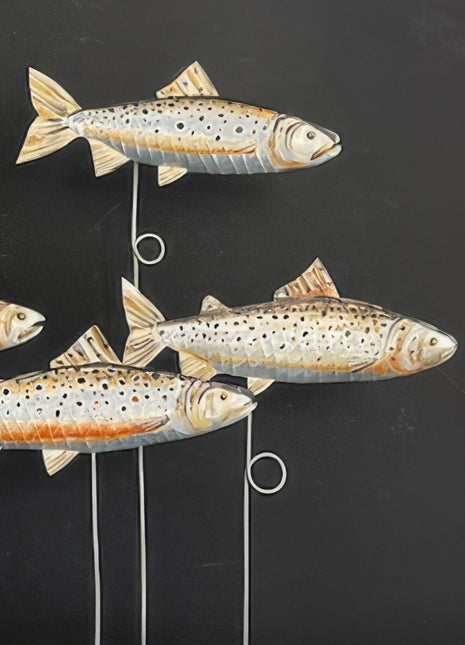 Seth Draper Seven Brown Trout on Painted Block