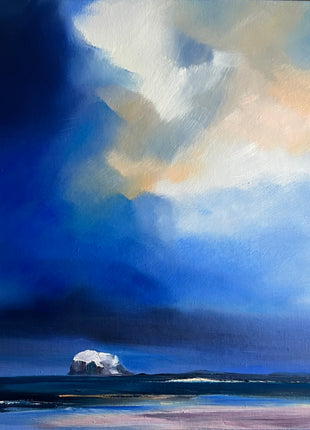 Sarah Anderson Blue Hour, Bass Rock, Framed