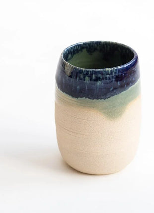 Kirsty Adams Tumbler Green Blue Rim
