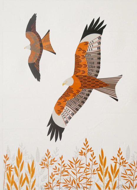 Ashley Hutchinson Red Kites over the South Downs Framed